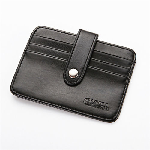 WALLET Mens Minimalist Wallet With Strap - Black